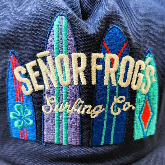 Senor Frogs Blue Brimmed Hat with Surfing Themed Logo - Picture 5 of 9